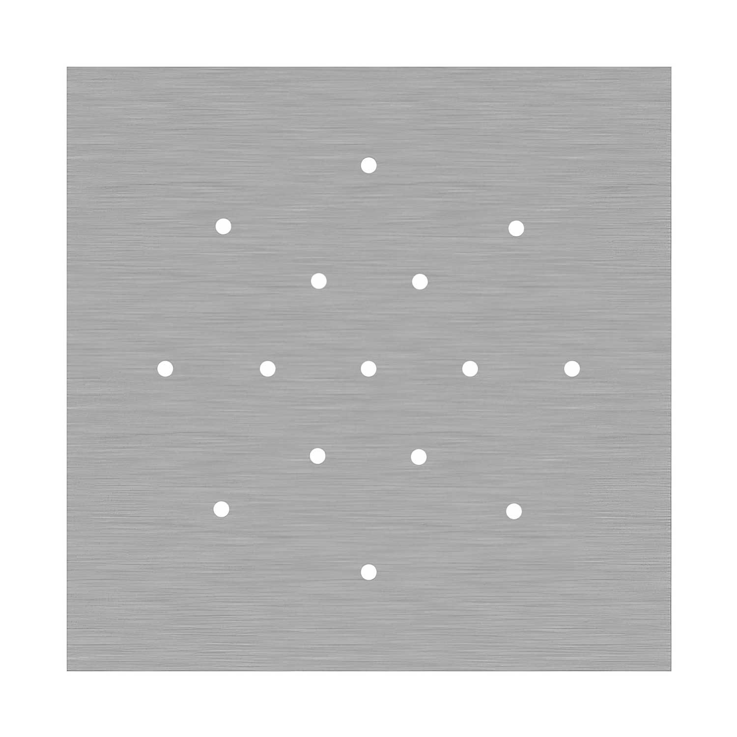 Rosone XXL Rose-One quadrato, 400 mm con 15 fori e 4 fori laterali - Dibond Acciaio satinato Bianco