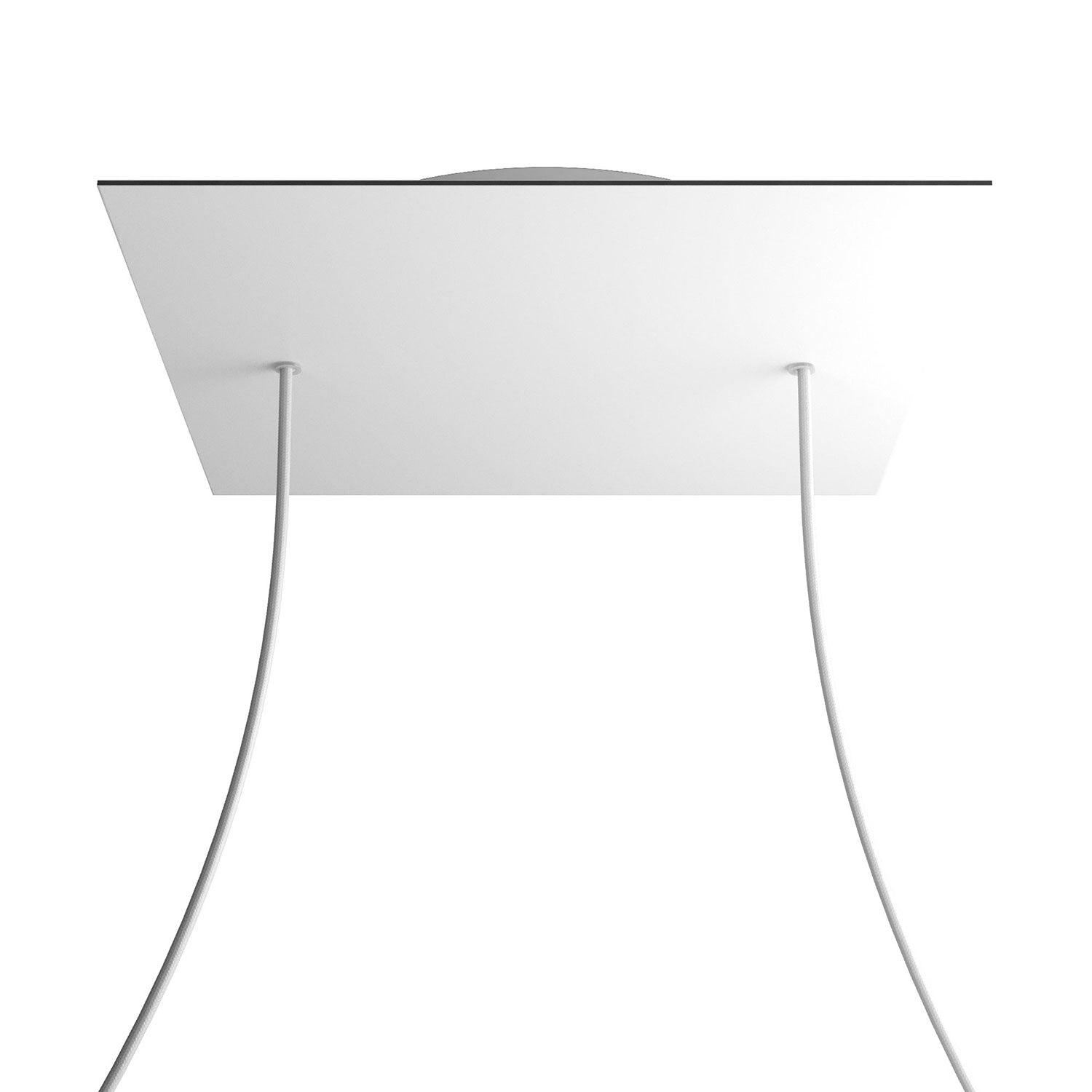 Rosone XXL Rose - One quadrato, 400 mm con 2 fori e 4 fori laterali - Bianco opaco - Creative Cables