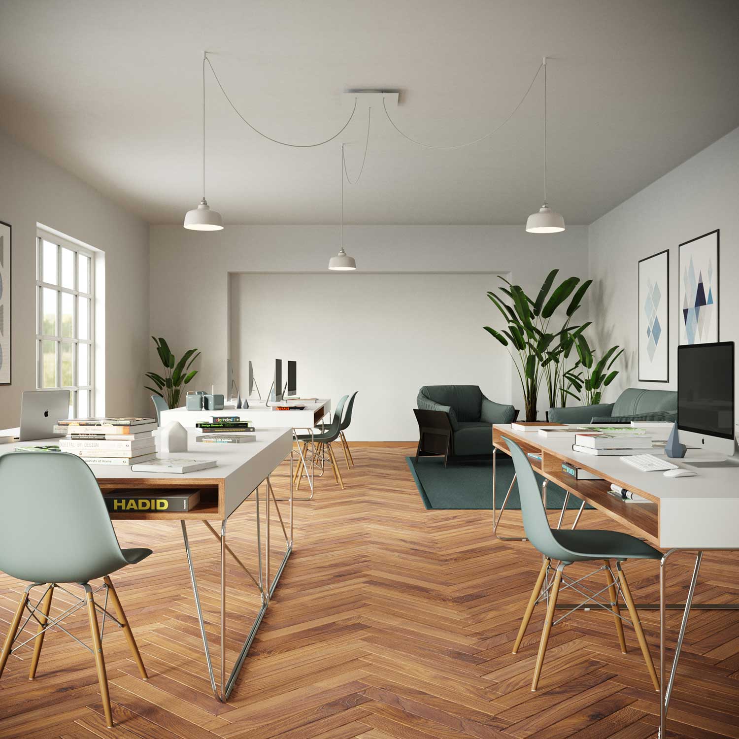 Rosone XXL Rose-One quadrato, 400 mm con 3 fori e 4 fori laterali - Bianco opaco Bianco