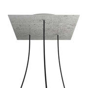 Rosone XXL Rose-One quadrato, 400 mm con 3 fori e 4 fori laterali - Cemento Bianco