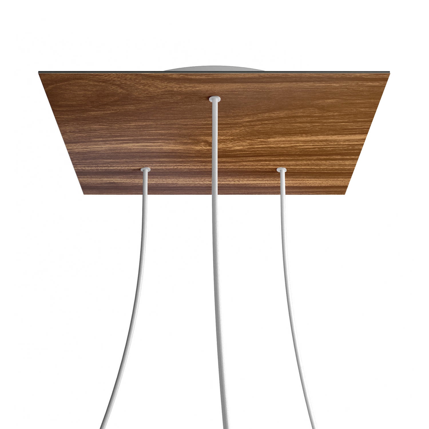 Rosone XXL Rose - One quadrato, 400 mm con 3 fori e 4 fori laterali - Legno - Creative Cables