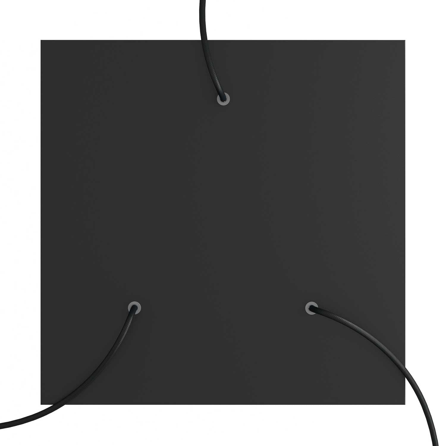 Rosone XXL Rose - One quadrato, 400 mm con 3 fori e 4 fori laterali - Nero opaco - Creative Cables
