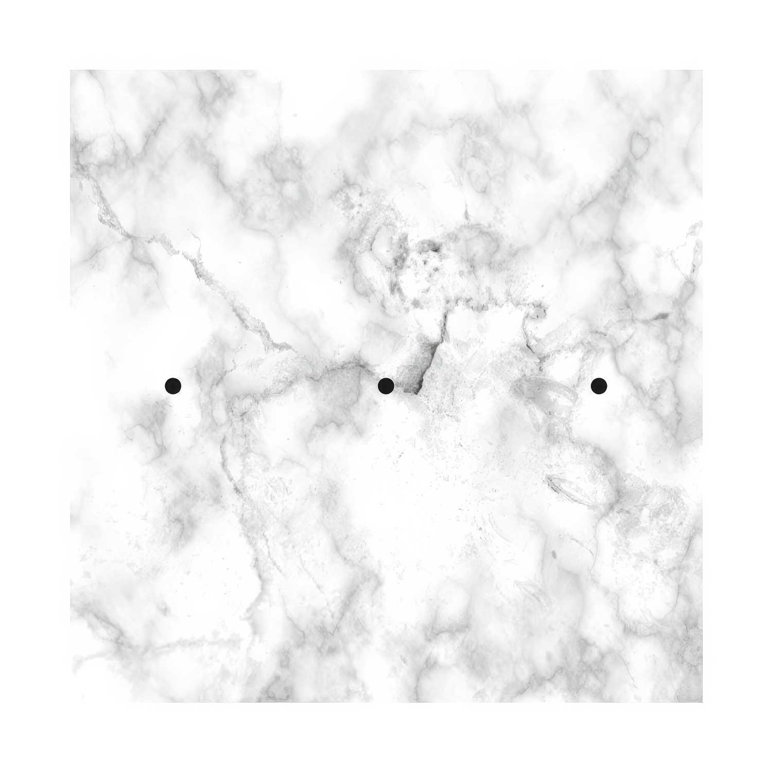 Rosone XXL Rose-One quadrato, 400 mm con 3 fori in linea e 4 fori laterali - Marmo Carrara Bianco