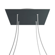 Rosone XXL Rose-One quadrato, 400 mm con 4 fori e 4 fori laterali - Antracite Bianco