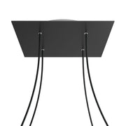 Rosone XXL Rose-One quadrato, 400 mm con 4 fori e 4 fori laterali - Nero opaco Bianco