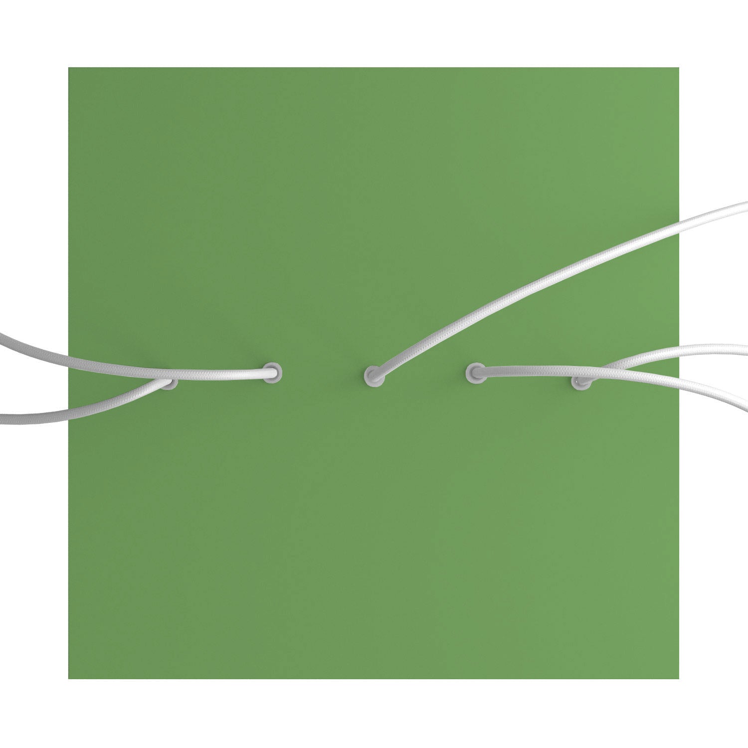 Rosone XXL Rose-One quadrato, 400 mm con 5 fori in linea e 4 fori laterali - Verde prato Bianco