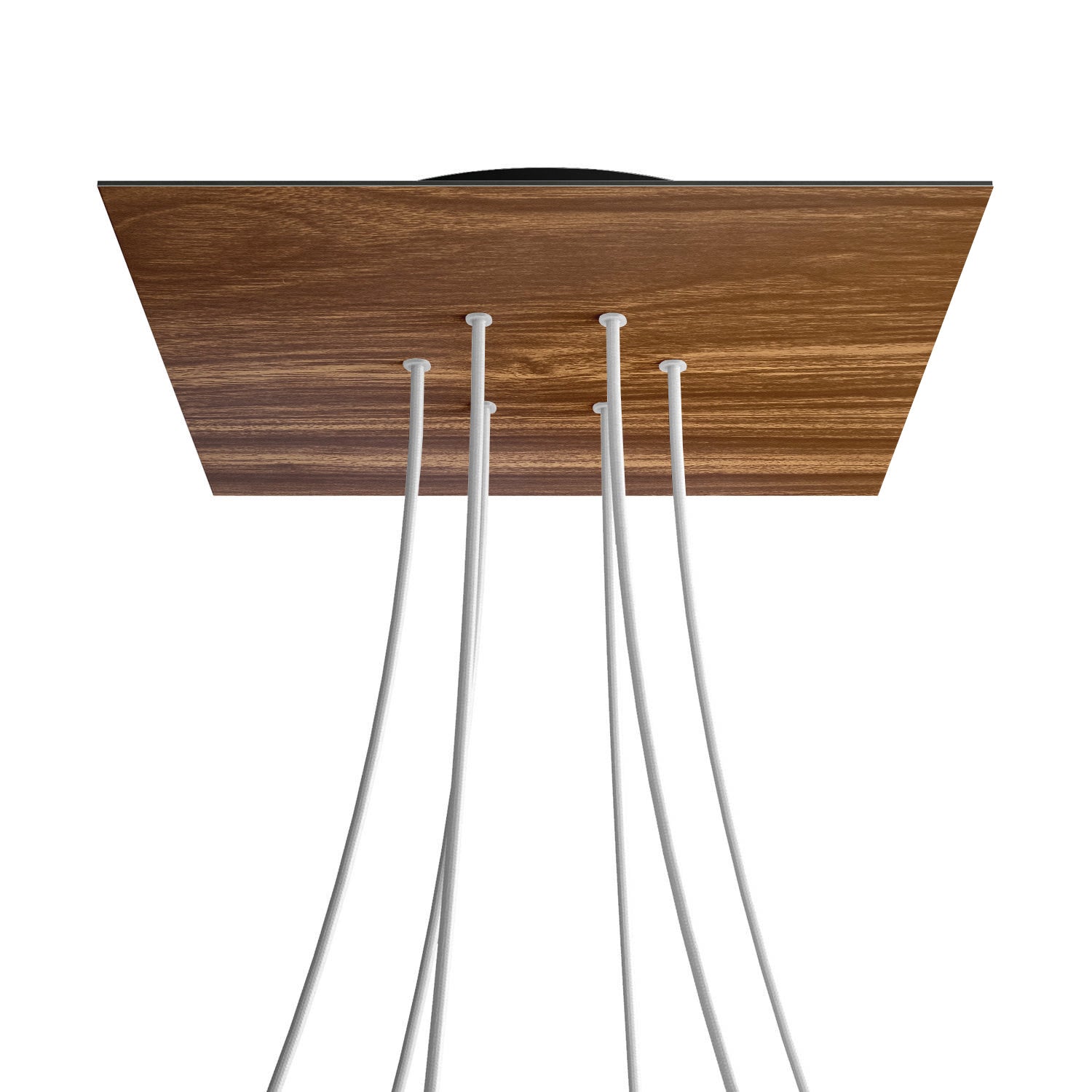 Rosone XXL Rose-One quadrato, 400 mm con 6 fori e 4 fori laterali - Legno Nero