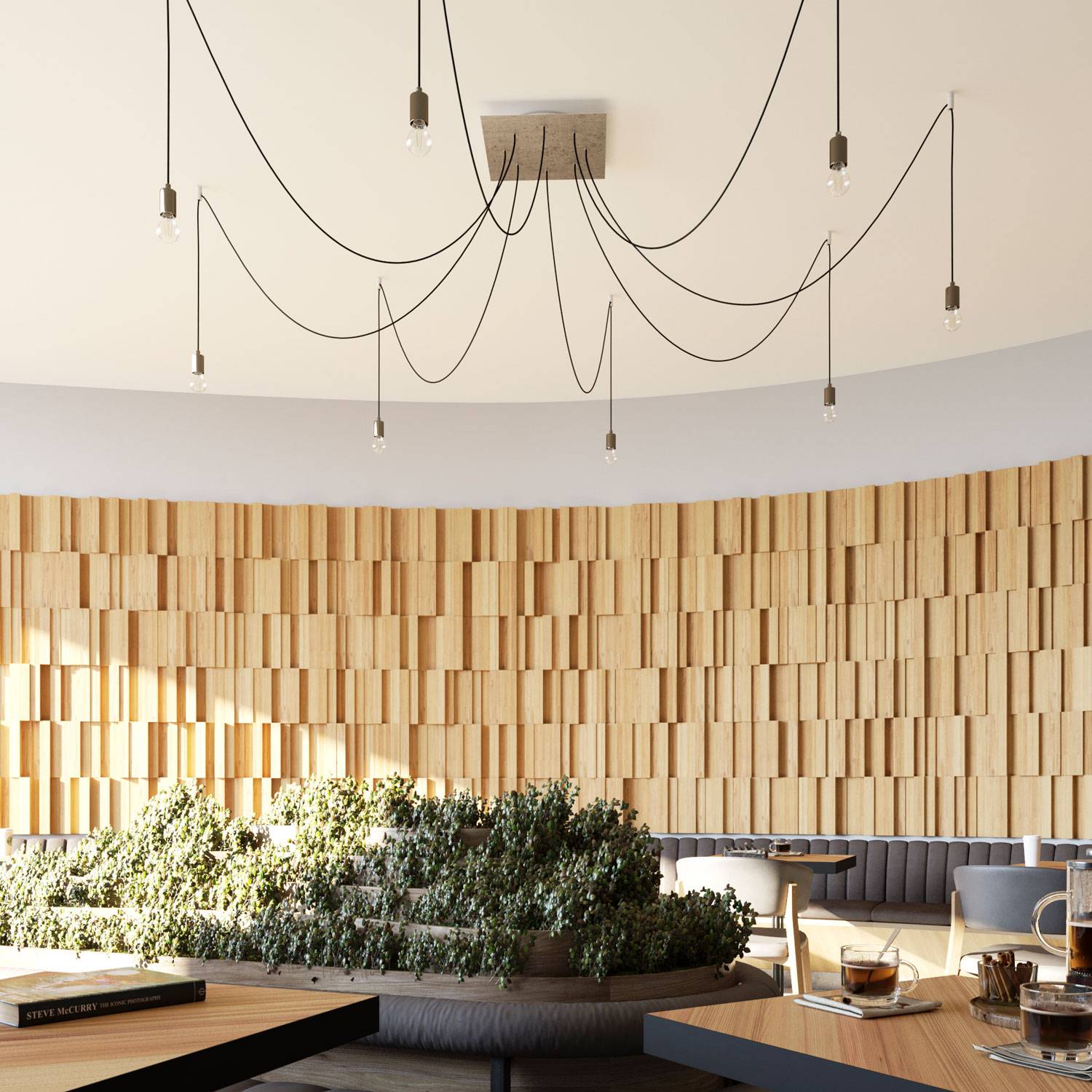 Rosone XXL Rose-One quadrato, 400 mm con 8 fori e 4 fori laterali - Bianco opaco Bianco