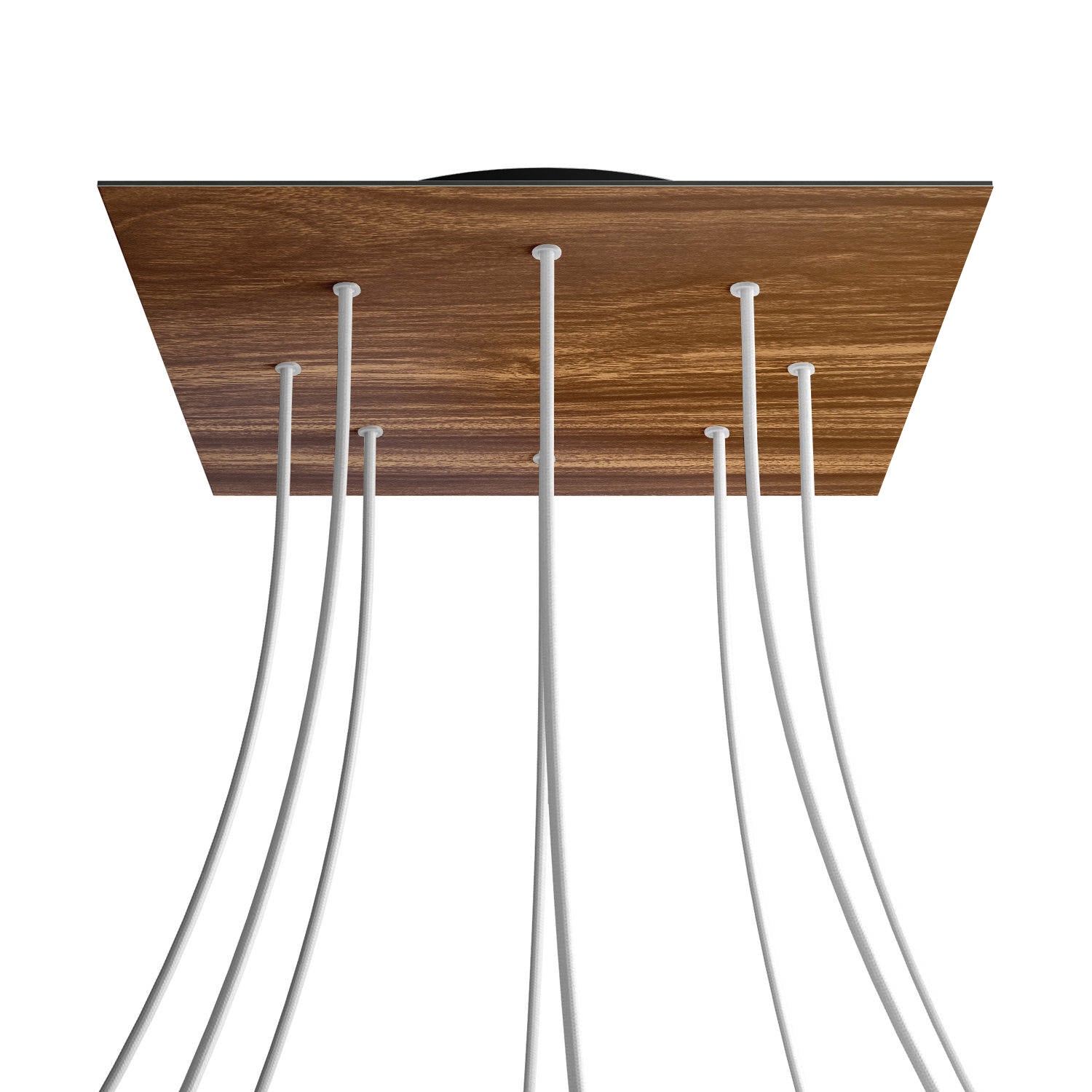 Rosone XXL Rose-One quadrato, 400 mm con 8 fori e 4 fori laterali - Legno Nero