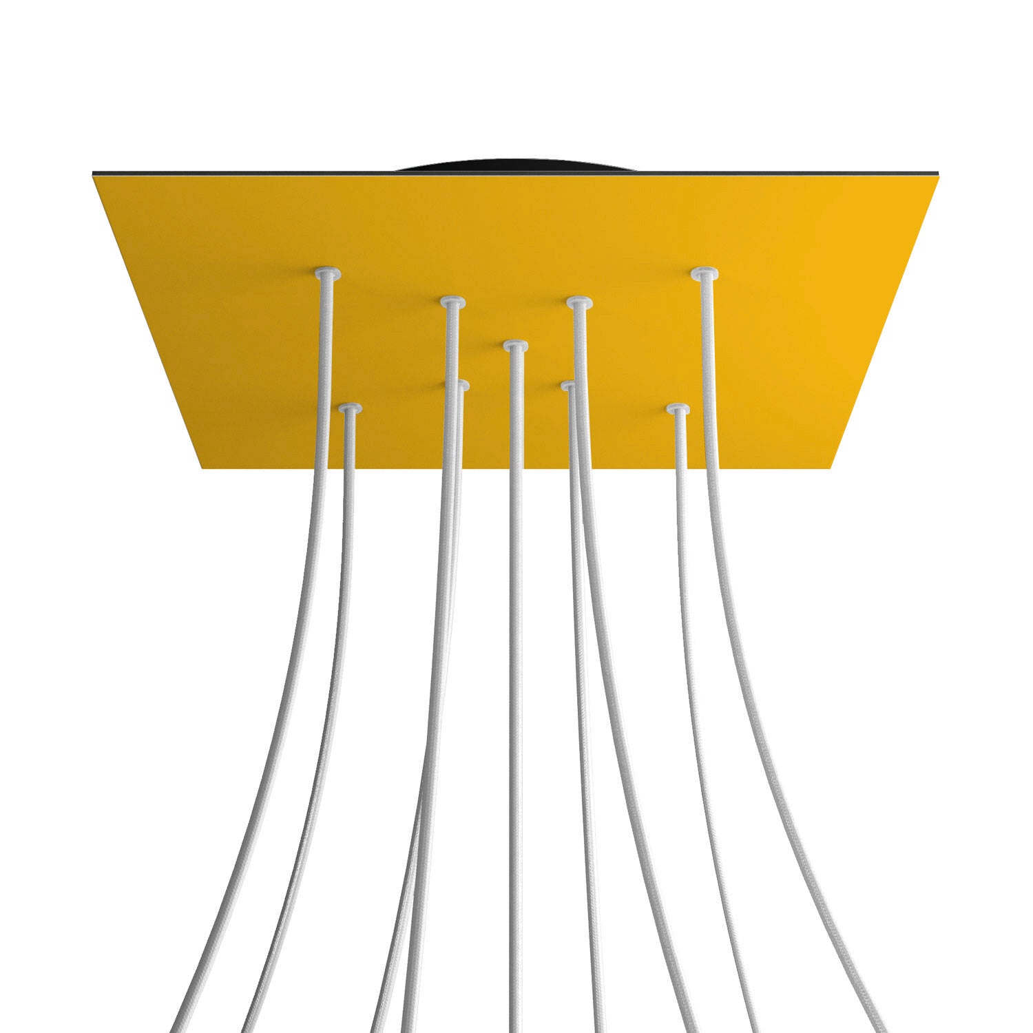 Rosone XXL Rose-One quadrato, 400 mm con 9 fori a X e 4 fori laterali - Mostarda Nero