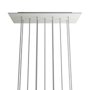 Rosone XXL Rose-One rettangolare a 11 fori e 6 fori laterali, dimensioni 675 x 225 mm - Dibond Bianco opaco Bianco