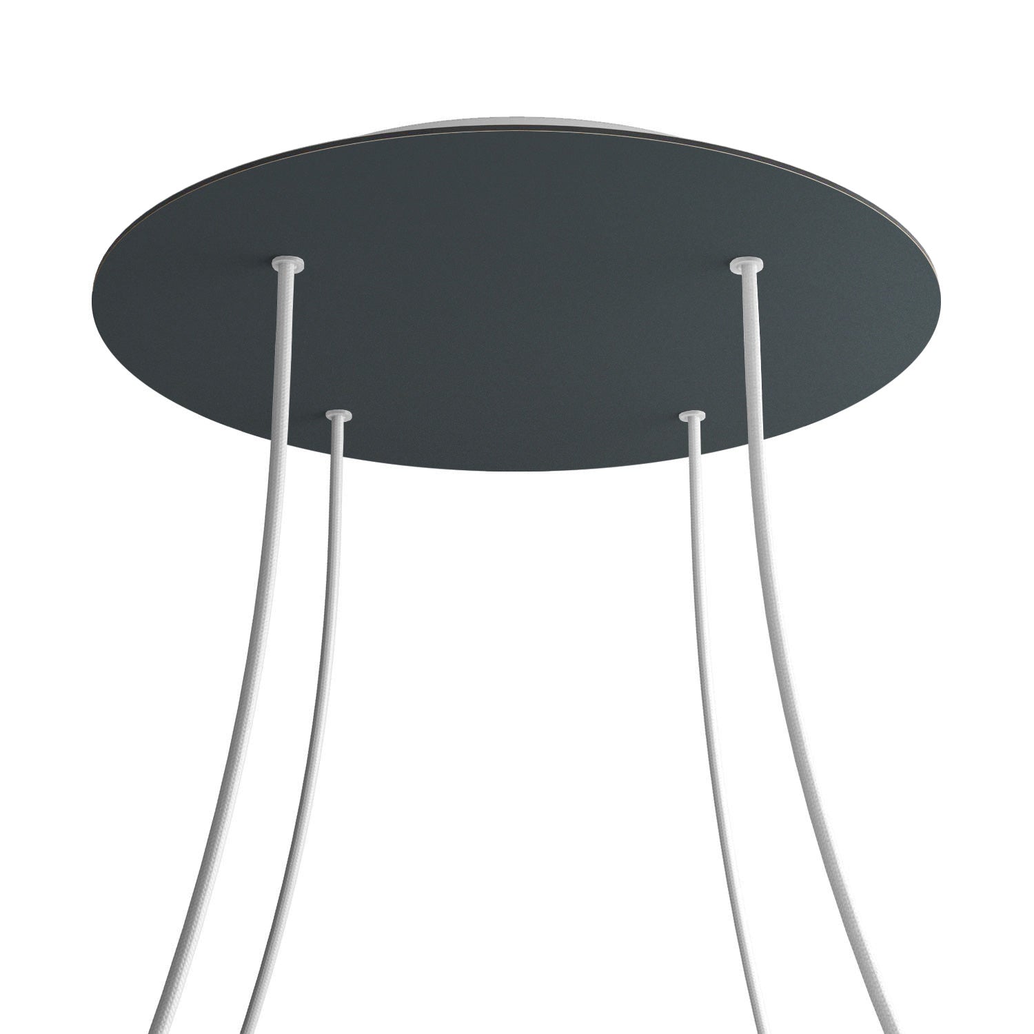 Rosone XXL Rose - One rotondo, diametro 400 mm con 4 fori e 4 fori laterali - Antracite - Creative Cables