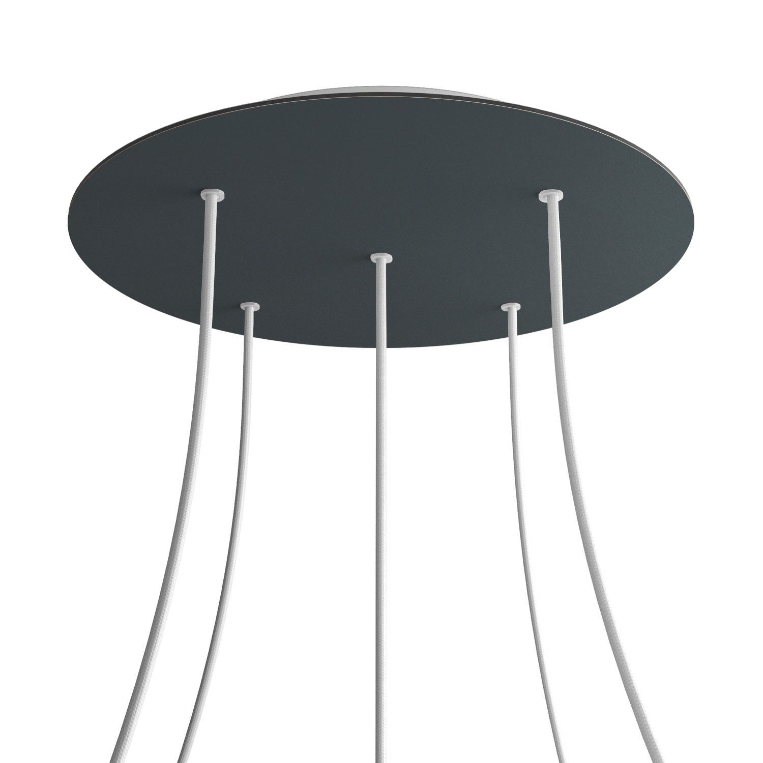 Rosone XXL Rose-One rotondo, diametro 400 mm con 5 fori e 4 fori laterali - Antracite Bianco