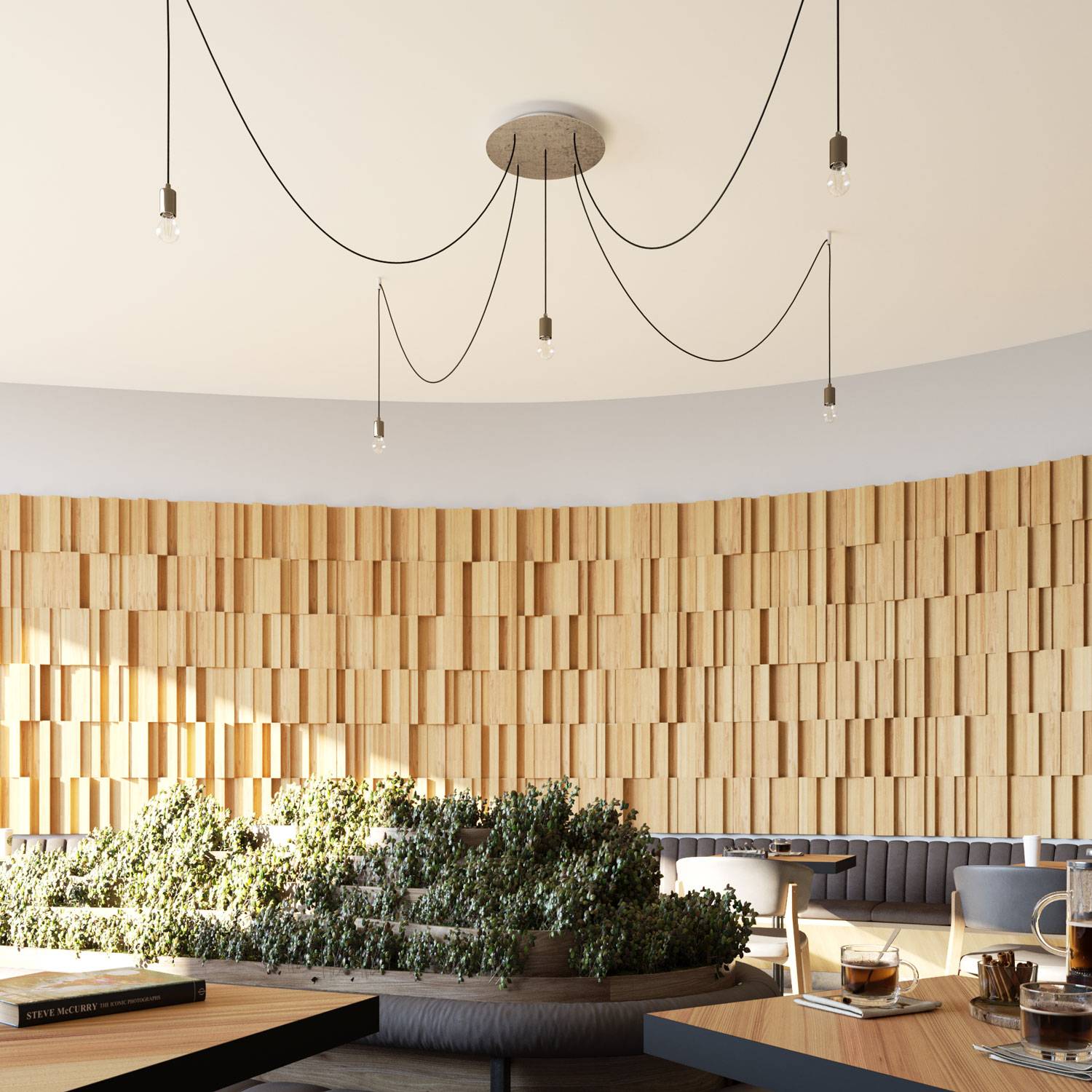 Rosone XXL Rose-One rotondo, diametro 400 mm con 5 fori e 4 fori laterali - Bianco opaco Bianco