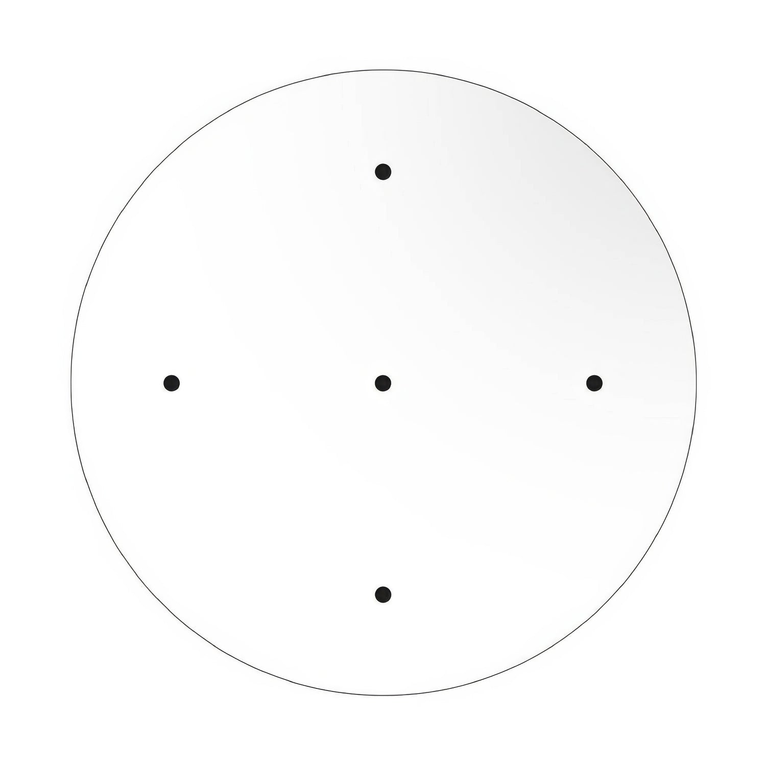 Rosone XXL Rose-One rotondo, diametro 400 mm con 5 fori e 4 fori laterali - Bianco opaco Bianco