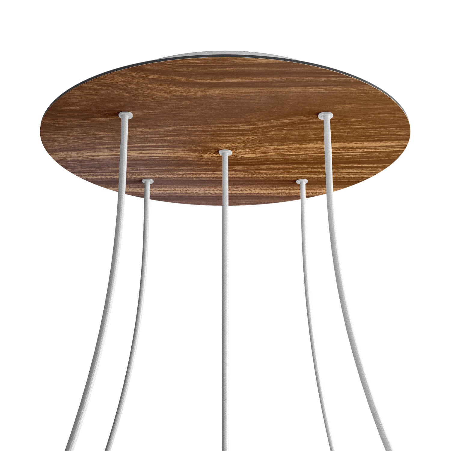 Rosone XXL Rose - One rotondo, diametro 400 mm con 5 fori e 4 fori laterali - Legno - Creative Cables