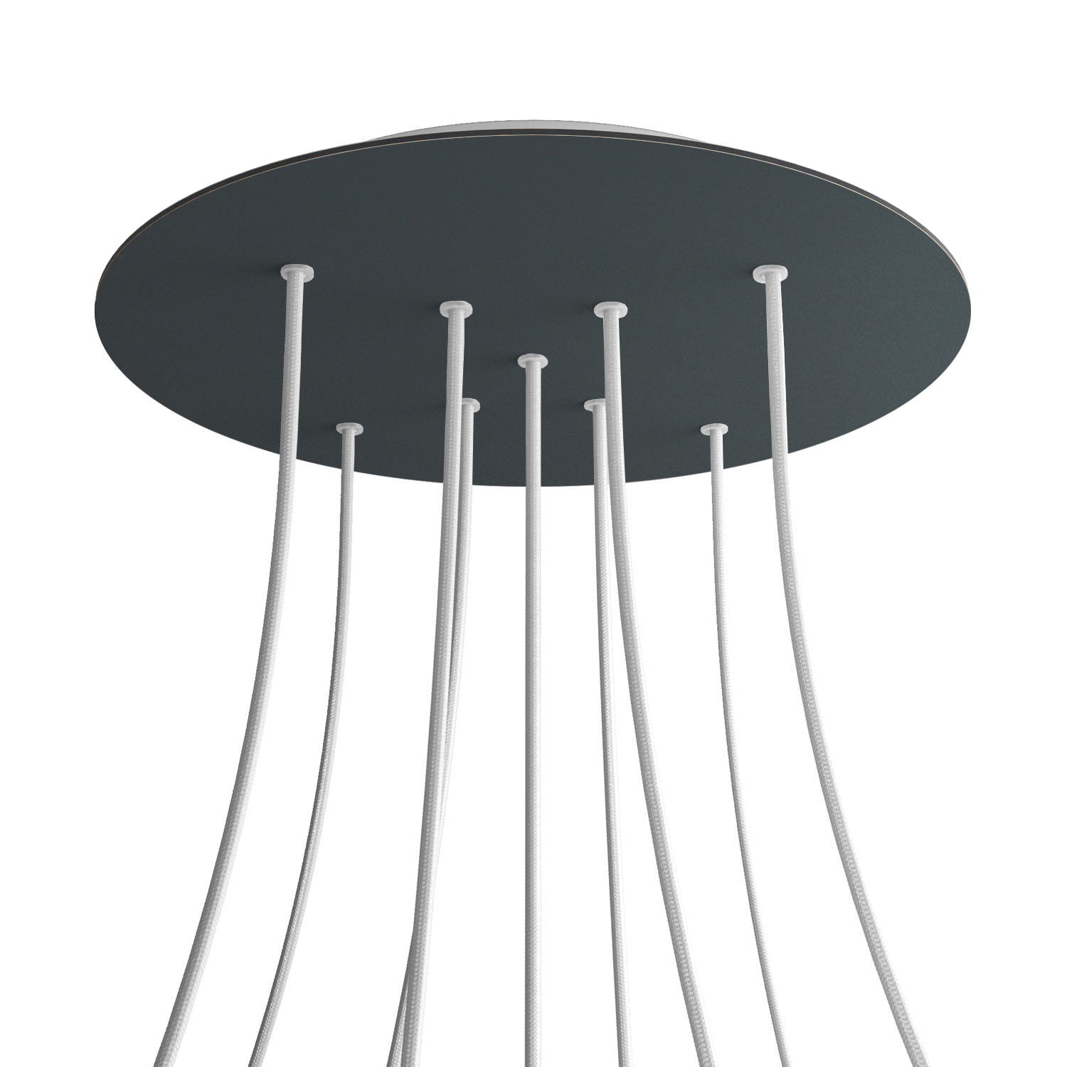 Rosone XXL Rose - One rotondo, diametro 400 mm con 9 fori a X e 4 fori laterali - Antracite - Creative Cables