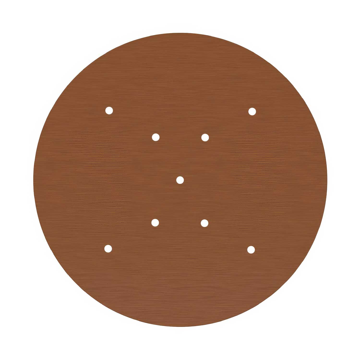 Rosone XXL Rose-One rotondo, diametro 400 mm con 9 fori a X e 4 fori laterali - Dibond Rame satinato Bianco