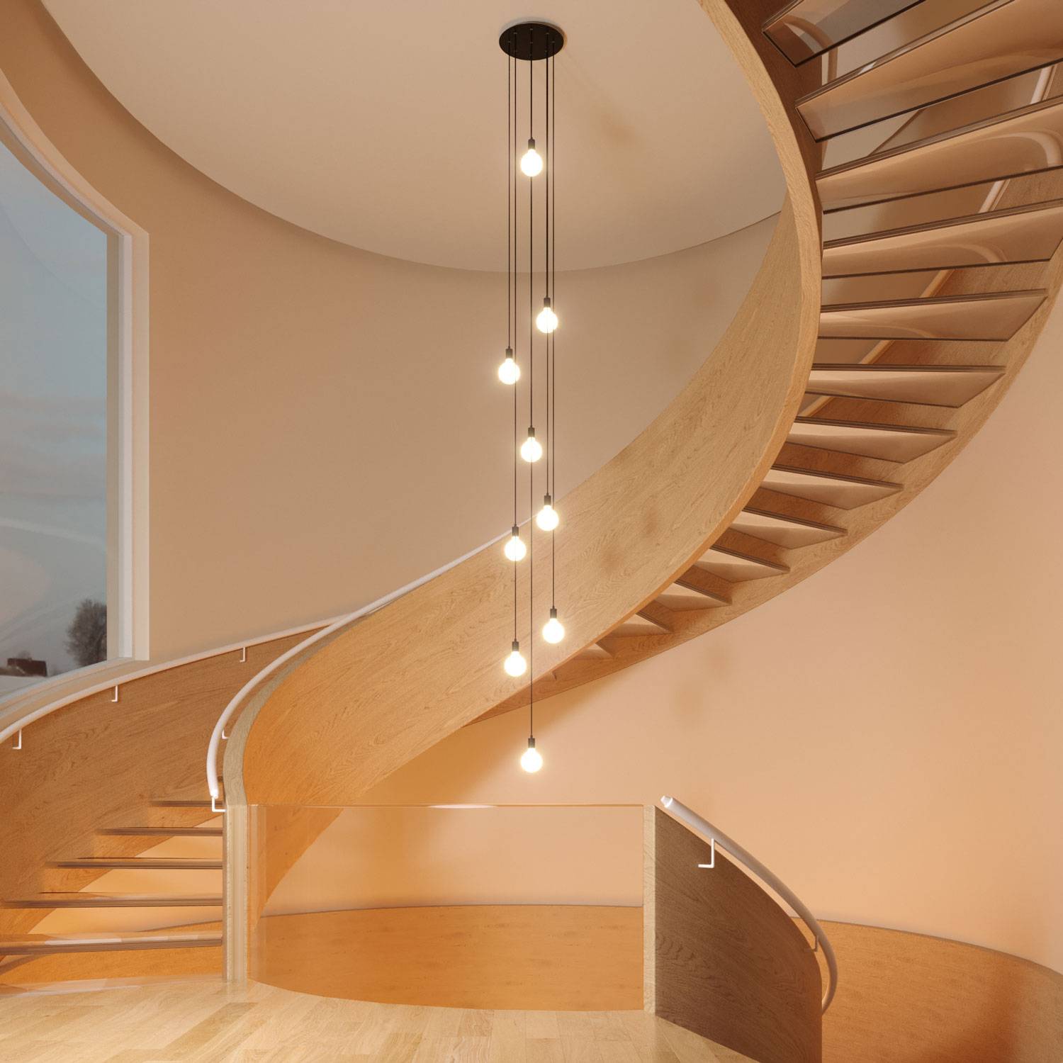 Rosone XXL Rose-One rotondo, diametro 400 mm con 9 fori e 4 fori laterali - Antracite Bianco