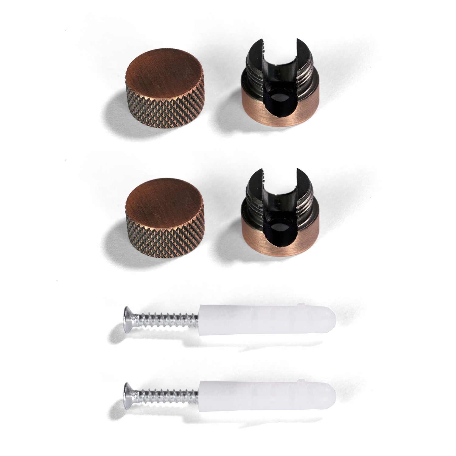 Sarè - Fissaggio a parete, passacavo in metallo per cavo tessile - Rame satinato