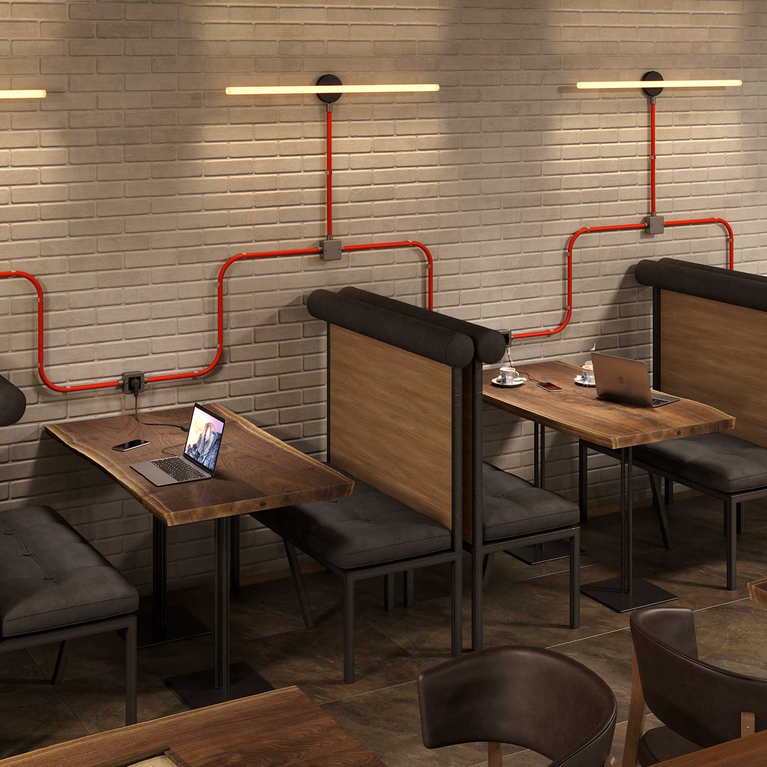 Scatola da parete in metallo con doppia presa inglese e doppio interruttore per Creative-Tube