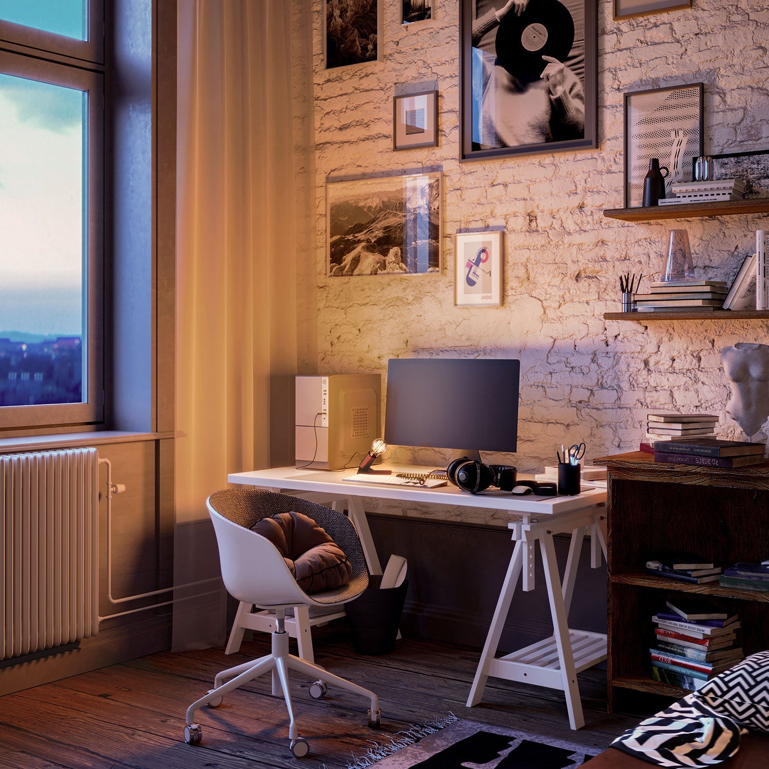 SI! Lampada da tavolo a 5V con lampadina A60 e base metallica - Rame satinato