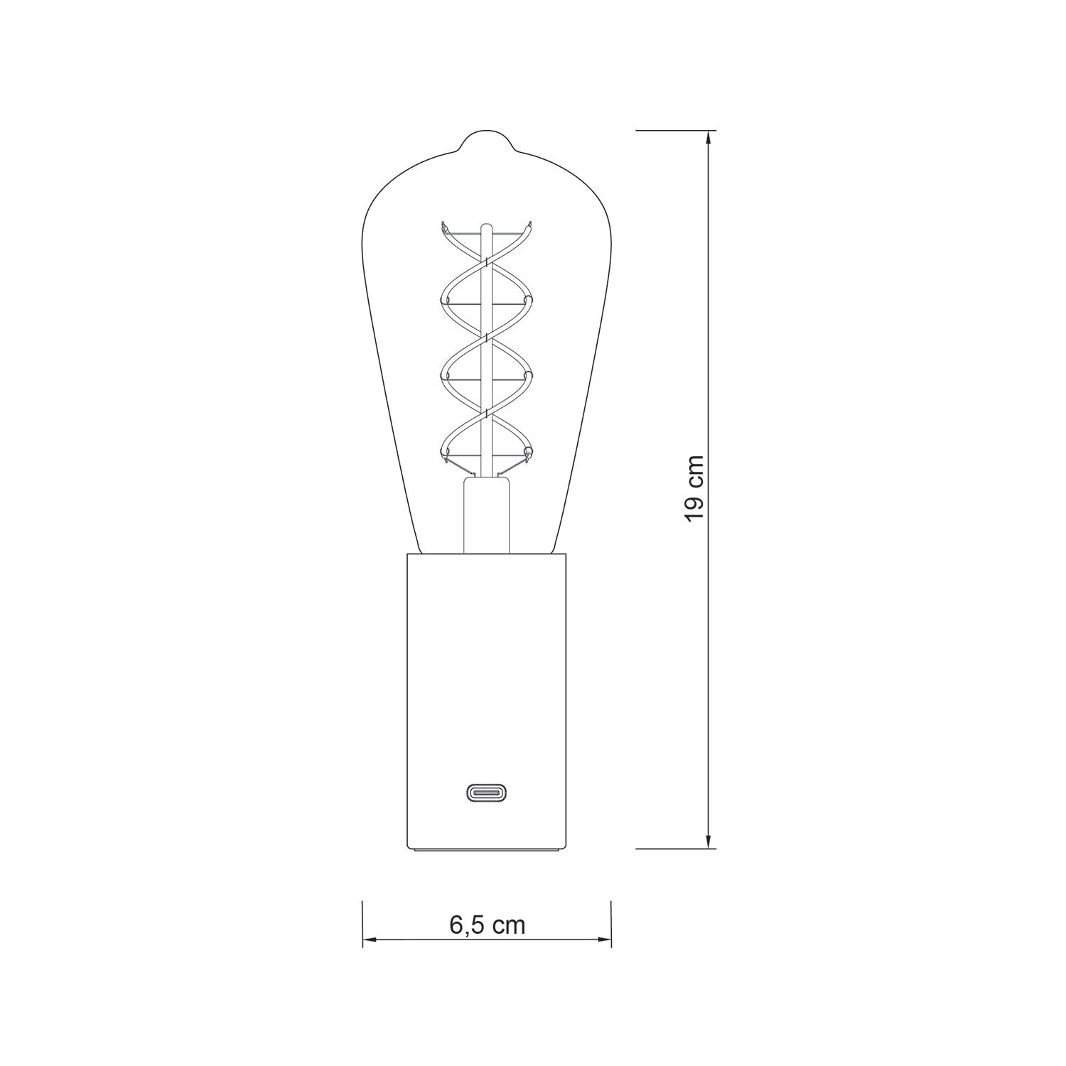 SI! Lampada portatile a 5V con lampadina ST64 - Bronzo satinato