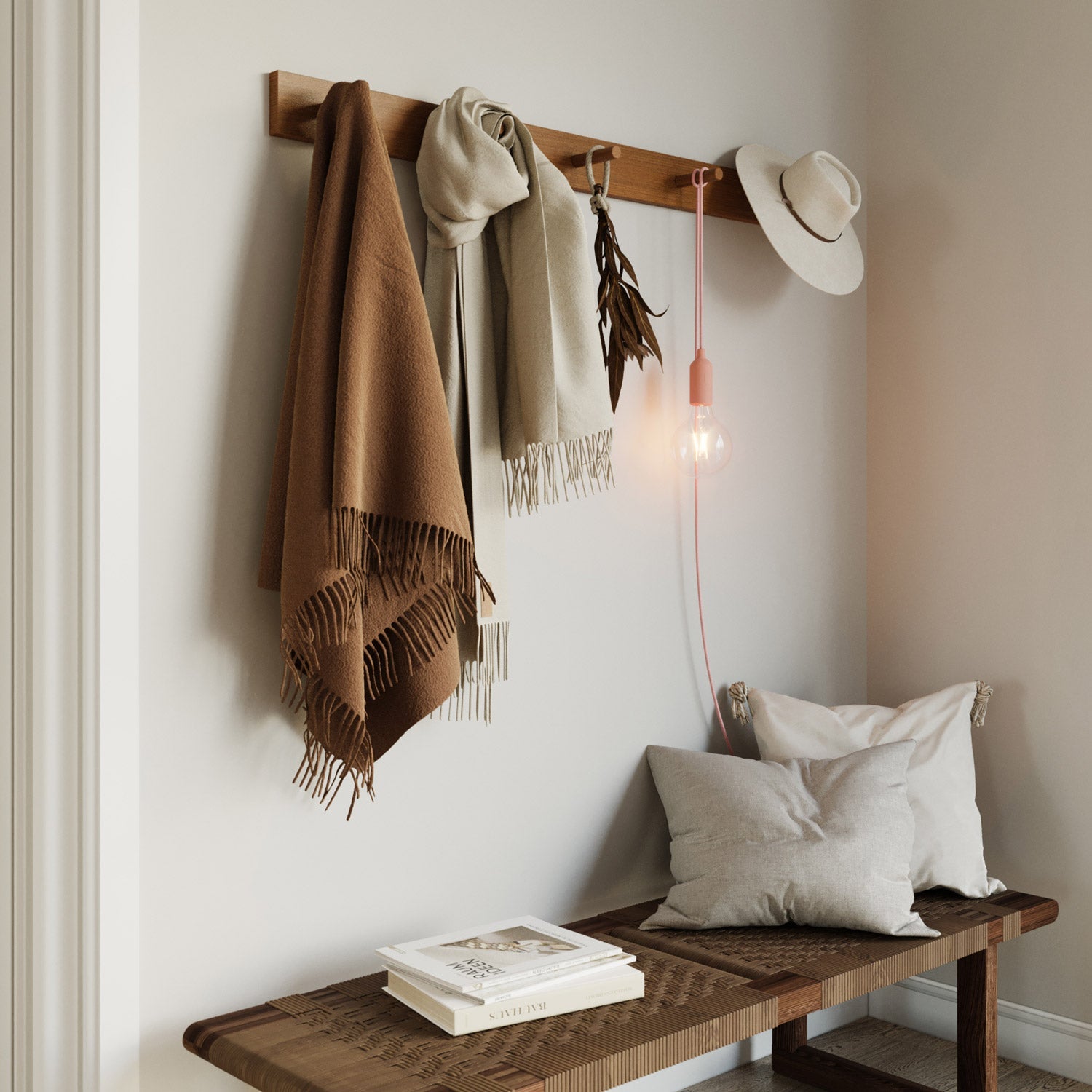 Snake Lampada in silicone con interruttore e spina - Salmone