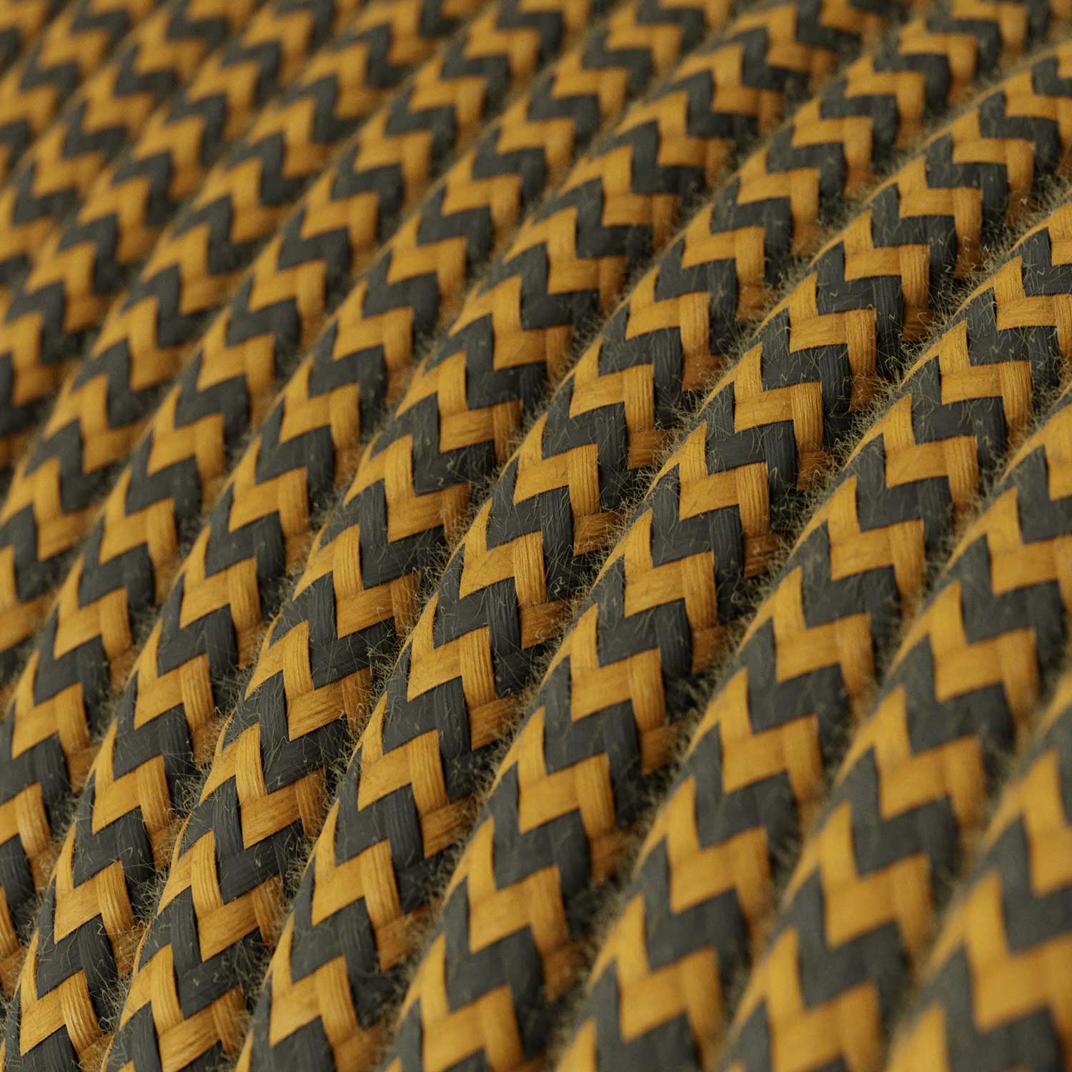 SnakeBis Zig-Zag per paralume - Cablaggio con portalampada e cavo in tessuto effetto Zig-Zag RZ27