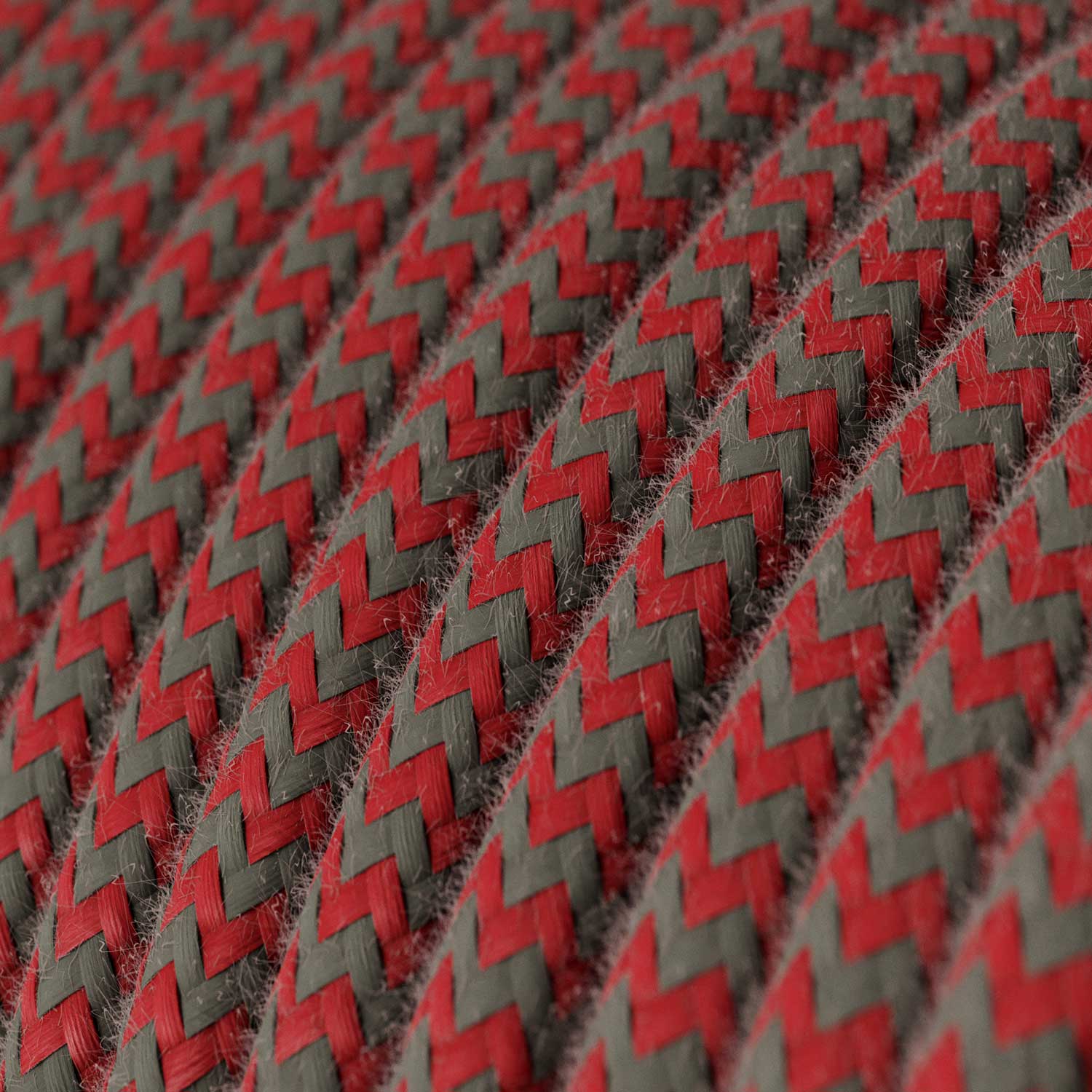 SnakeBis Zig-Zag per paralume - Cablaggio con portalampada e cavo in tessuto effetto Zig-Zag RZ28