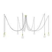 Spider - Lampada a sospensione multipla a 7 cadute con finiture in metallo - Ottone