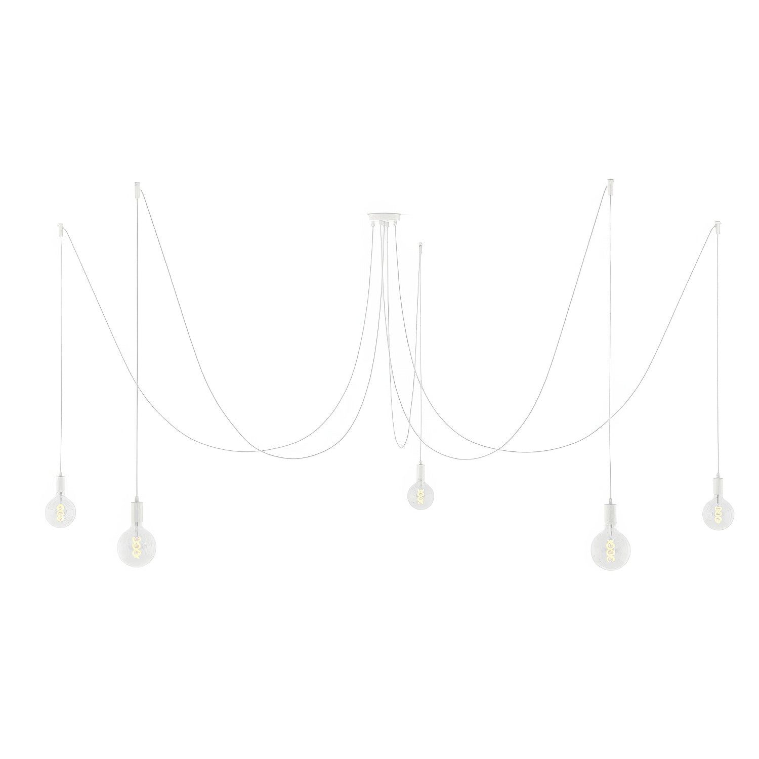 Spider - Multiple pendant lamp with 5 drops, metal finish - White